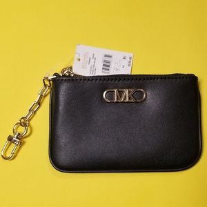 MICHAEL KORS Parker Small Leather Zip Card Case NWT